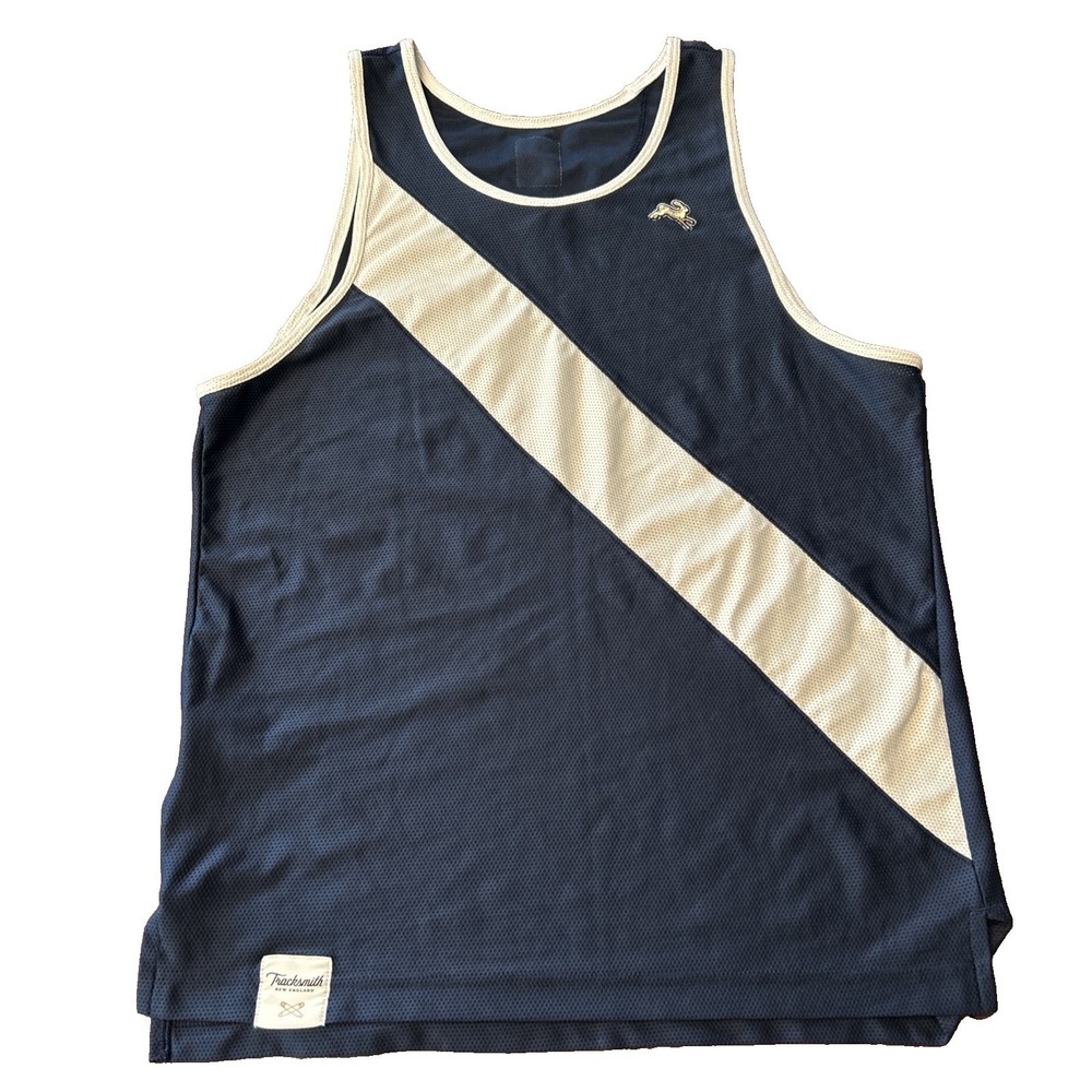 Tracksmith Jersey Men's Small Van Cortlandt Singlet Navy Blue Racing Top Shirt
